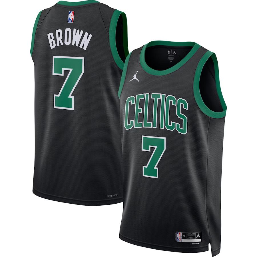 Men Boston Celtics #7 Jaylen Brown Jordan Brand Black 2022-23 Statement Edition Swingman NBA Jersey->boston celtics->NBA Jersey
